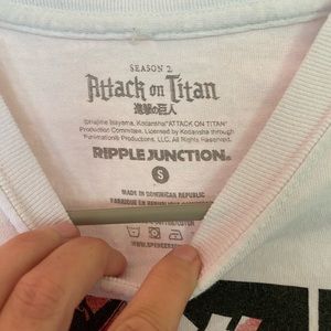 Ripple Junction Attack On Titan Small - white T-shirt with graphics